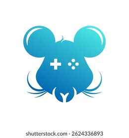Modern Mouse Head with Gaming Pad Vector Logo