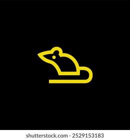 Modern Mouse Outline line art Logo vector with a minimalist approach, ideal for branding that emphasizes simplicity, technology, and innovation.