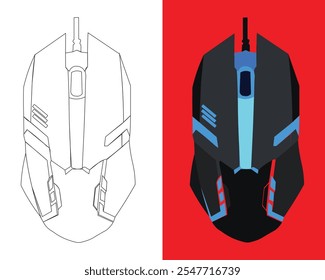 Conjunto de Vectores de mouse moderno para diseños tecnológicos, con gráficos detallados y editables ideales para ilustraciones de productos, proyectos de UI UX