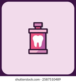 Modern Mouthwash Icon Design for Dental Hygiene