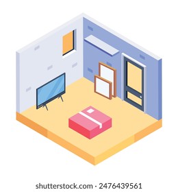 Modern Moving Home Isometric Icons 
