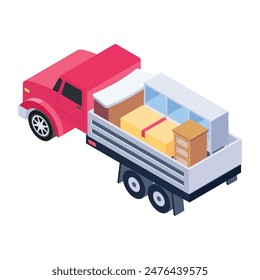 Modern Moving Home Isometric Icons 
