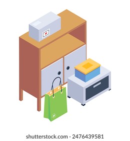 Modern Moving Home Isometric Icons 
