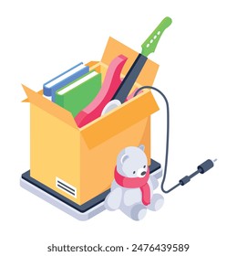 Modern Moving Home Isometric Icons 
