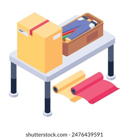 Modern Moving Home Isometric Icons 
