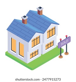 Modern Moving Home Isometric Icons 
