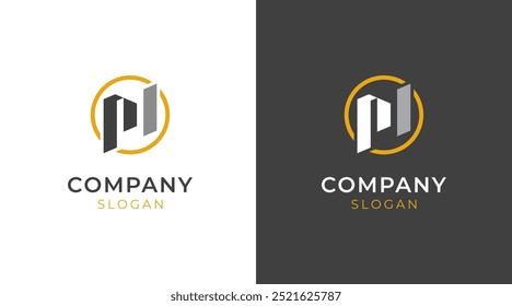 Modern MP logo icon. Strong monogram letter PM logo design