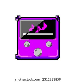 vector retro de arte de píxeles de juego para reproductor mp3 moderno. reproductor mp3 moderno de bits. ilustración vintage antigua