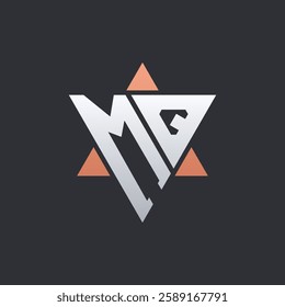 Modern MQ Letter Logo Design with Geometric Triangle Elements. MQ Logo Initials