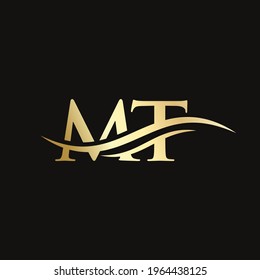 Modern MT logotype for luxury branding. Initial MT letter business logo design vector
