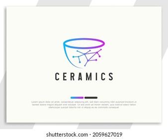 Modern mug with ceramic symbol logo design