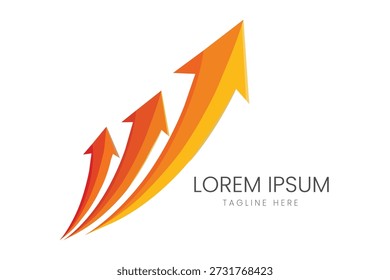 Modern Multi Arrow Growth Logo for Financial Consulting Investment Strategy Success and Corporate Development Firms Vector logo template