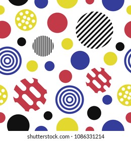modern multi circle mondrian art seamless pattern