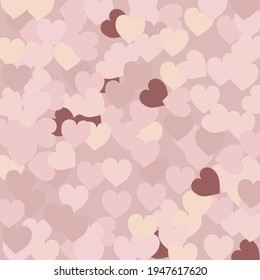 Modern Multicolor Beige Saint Valentine Modern Design. Light Beige Hearts Love Confetti Vector Style. Pink Light Pinky Ornamental Fabrics. Pastel Colorful Simple Romantic Wedding Art.