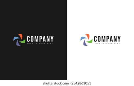 Design moderno do logotipo do Pinwheel multicolor para a identidade da marca - logotipo vibrante e profissional da empresa.