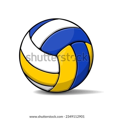 Modern multicolored ball for beach volleyball. Vector on transparent background