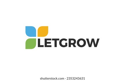 Modern multicolored logo design for group of business and help grow each other.