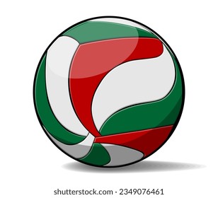 Modern multicolored volleyball ball. Vector on transparent background