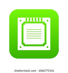 Modern multicore CPU icon digital green for any design isolated on white vector illustration