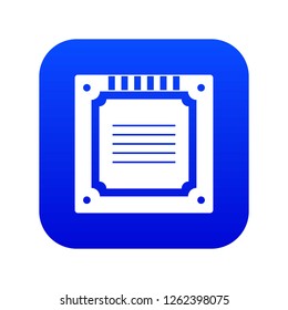 Modern multicore CPU icon digital blue for any design isolated on white vector illustration