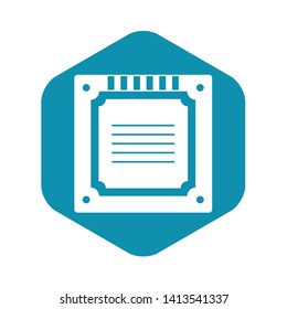 Modern multicore CPU icon in simple style isolated vector illustration