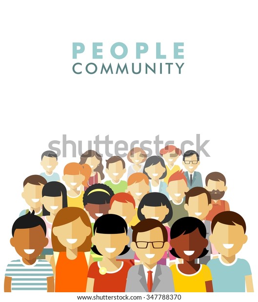 Modern Multicultural Society Concept Group Different Stock Vector ...