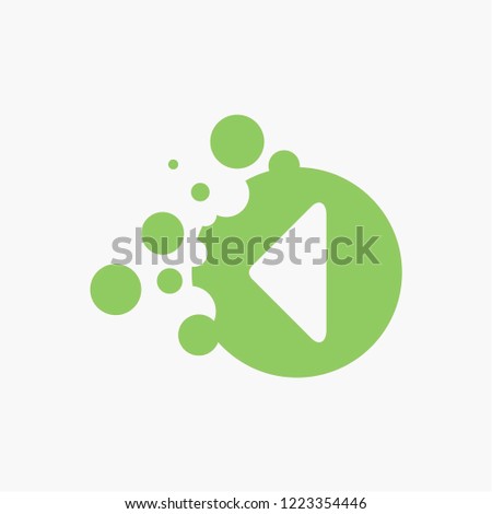 Modern multimedia logo template with play simbol 