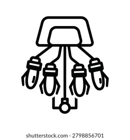 Modern multiple light fixture ceiling lamp illustration with line art, lighting
