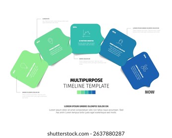 Modern multipurpose timeline template design for presentations. This timeline template is a vector infographic showing a process or milestones over time.