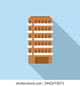 Modern multistory building icon flat vector. Development plan. Real clinic residential