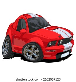 modern muscle car with cartoon style