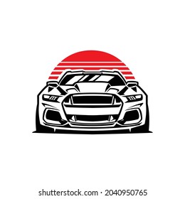 Modern Muscle Car Illustration Vector Isolated