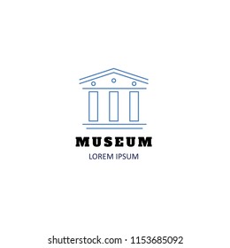 Modern museum logo. Design template, museum logo concept. Museum vector icon in thin linear style.