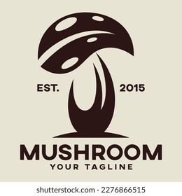 Modern mushroom logo. Vector illustration.