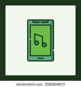 Modern Music App Icon Design, Smartphone Interface