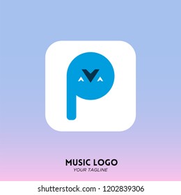 Modern Music Application Logo Design Template