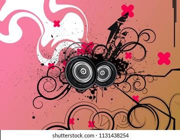Modern Music Background Vector Illustration. Grungy Element.