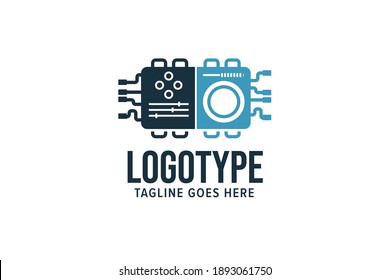 Modern Music Controller Logo Design Template