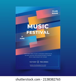 Modern Music festifal poster vector template