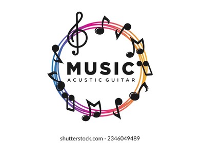 modern music Logo Design Template. combination spectrum icon. vector illustration