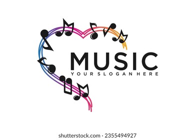 modern music Logo Design Template. combination spectrum icon. vector illustration