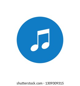Modern Music Note Icon Button Logo