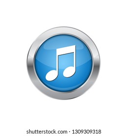 Modern Music Note Icon Button Logo