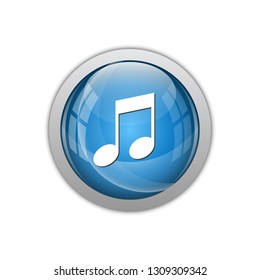 Modern Music Note Icon Button Logo