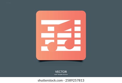 Modern Music Note Icon with Equalizer Bars on Staff Lines  Audio and Technology Concept. Music app concept. Media Player Icon for mobile application.