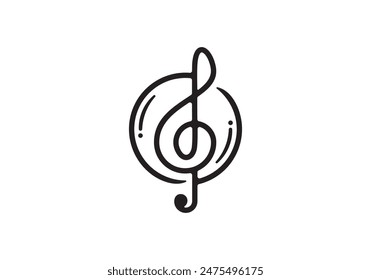 modern music note logo. abstract play music sound recording studio vector design