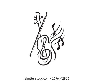 Modern Music Orchestra Logo In Isolated White Background