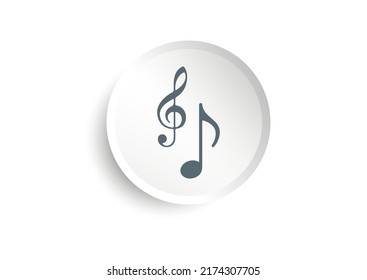 Modern Music Player Icon Isolated on White Background