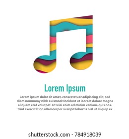 modern music shape with papercut layer background for multi purpose design
