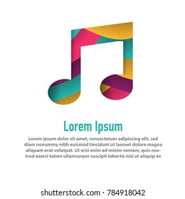 modern music shape with papercut layer background for multi purpose design